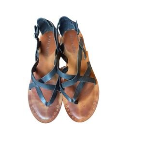 Lucky‎ Brand Black Leather Strappy Gladiator Sandals Women 10M